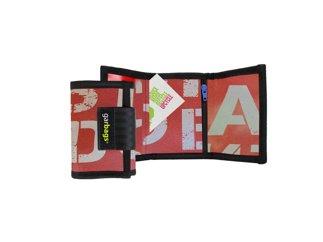 document holder publicity banner red white