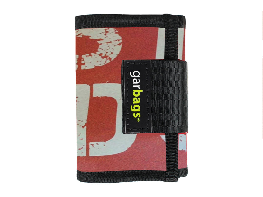 document holder publicity banner red white