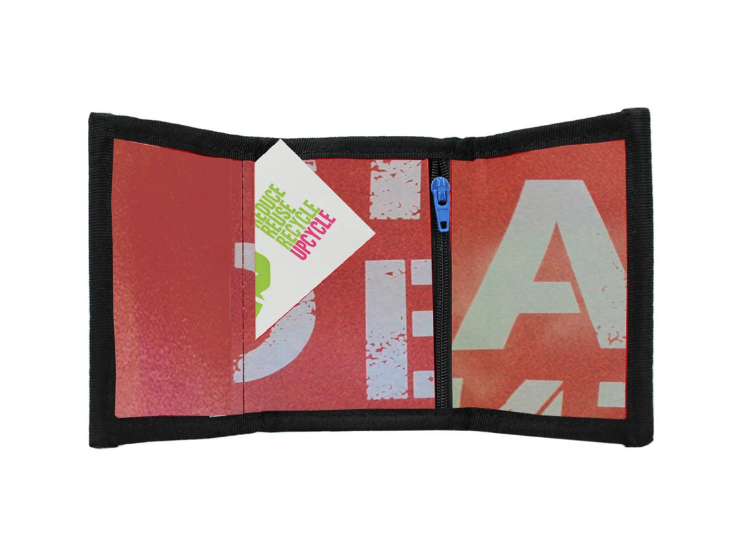 document holder publicity banner red white