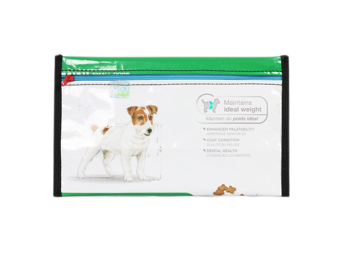 pencil case dog food package green & white