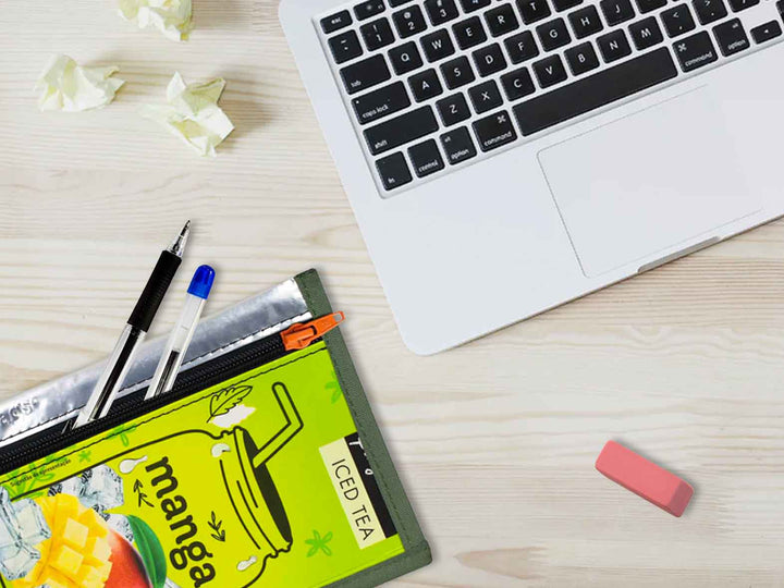 pencil case coffee package yellow & green