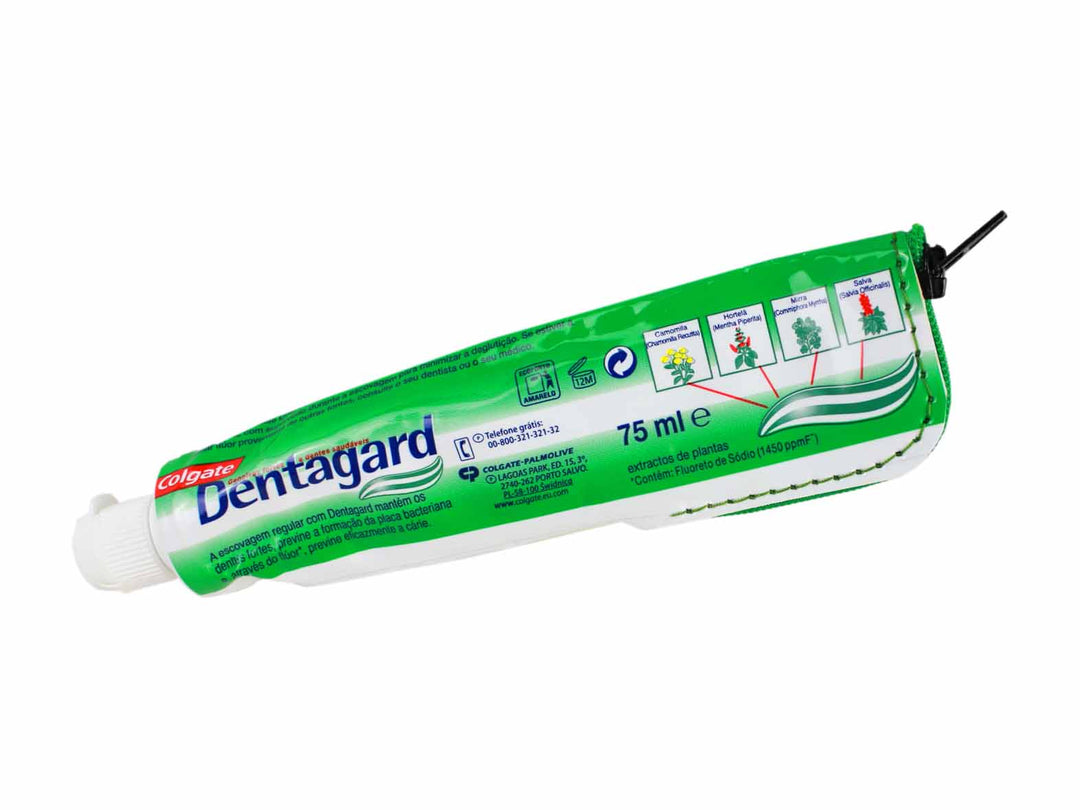 pencil case toothpaste tube green & white