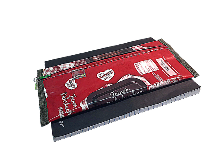 pencil case elastic chocolate package red browny