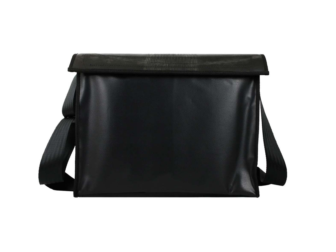 MESSENGER BAG XL PUB BANNER & INNER TUBE BLACK - Garbags
