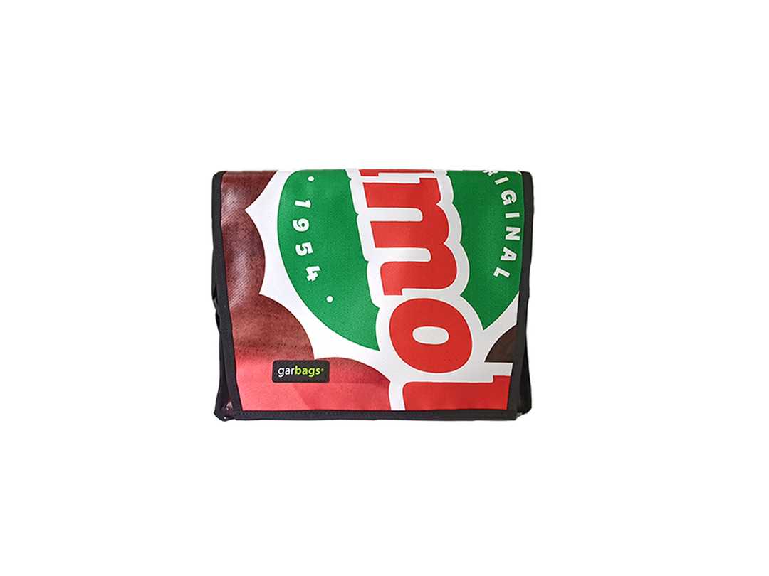 messenger bag / bike handlebar XS publicity banner red, green and white