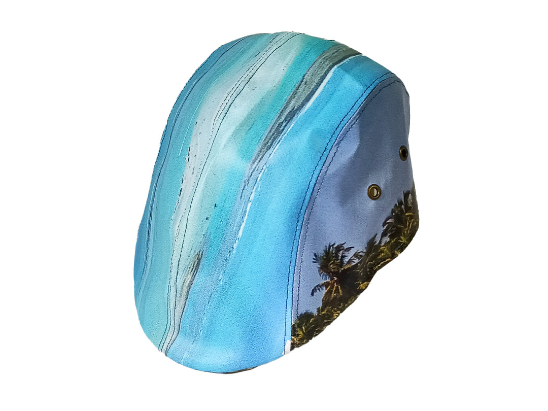 Portuguese Style Beret publicity banner blue sky & green leaves