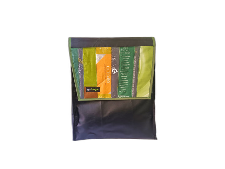 backpack XS coffee package green and orange patchwork