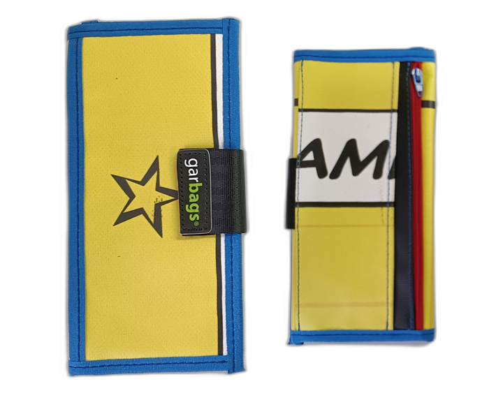 Document Holder publicity banner black and yellow comic book