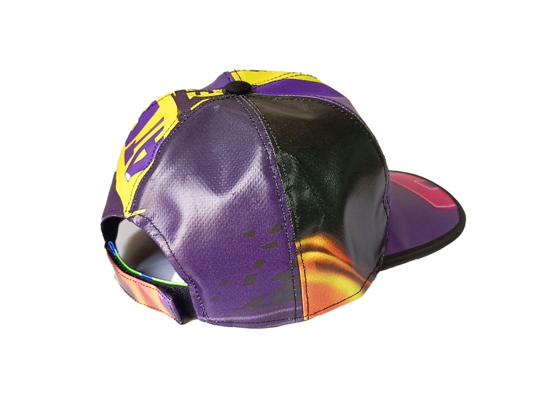 Cap Hat publicity banner purple and yellow