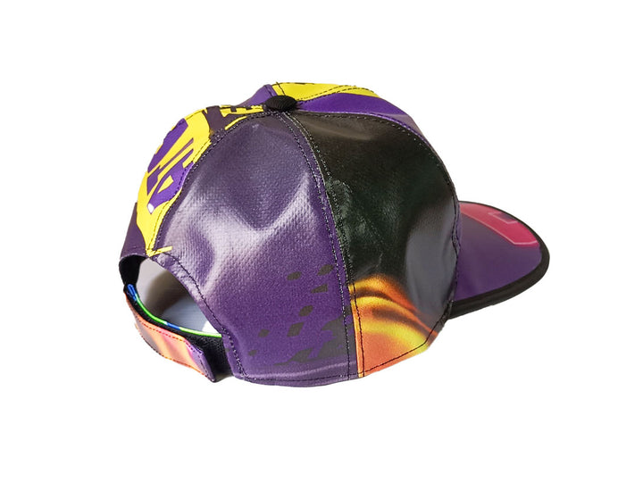 Cap Hat publicity banner purple and yellow