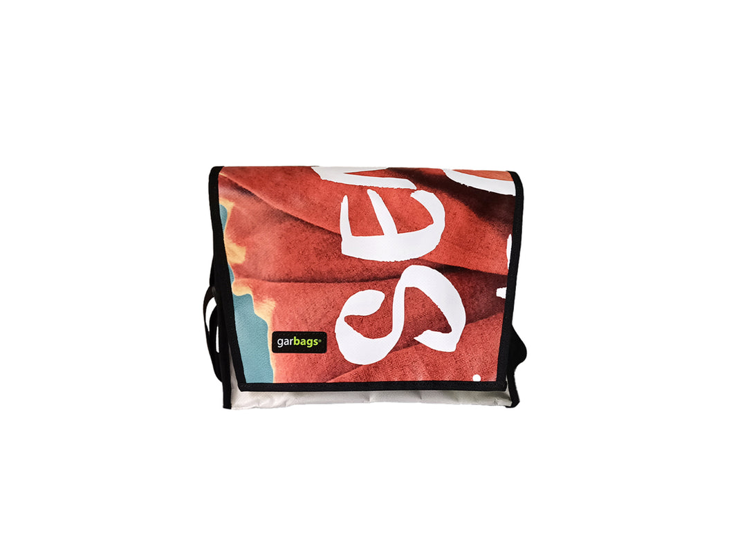 messenger bag M publicity banner red and white