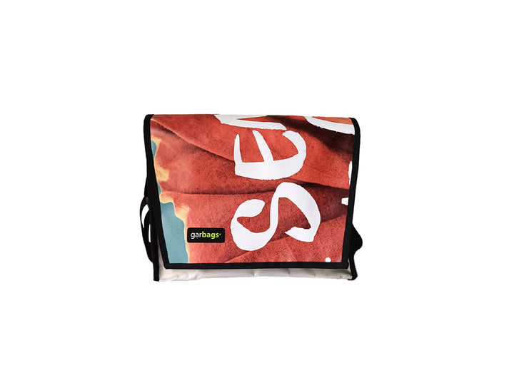 messenger bag M publicity banner red and white