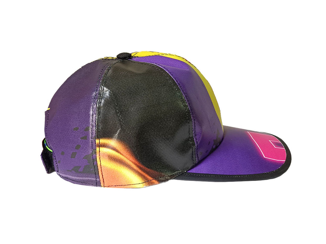 Cap Hat publicity banner purple and yellow