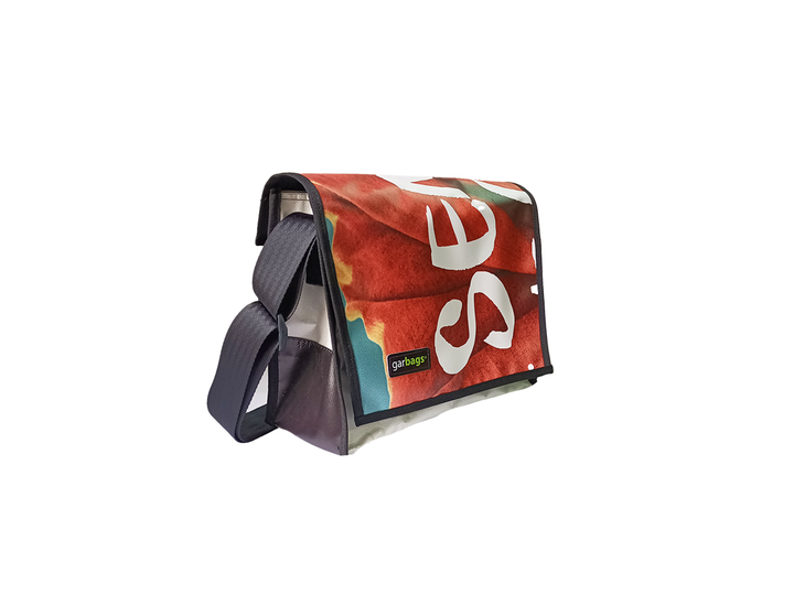 messenger bag M publicity banner red and white