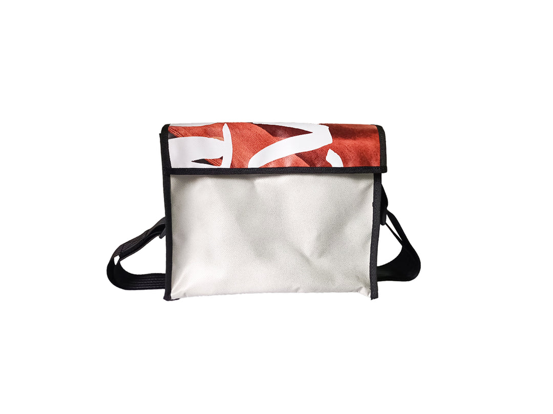 messenger bag M publicity banner red and white
