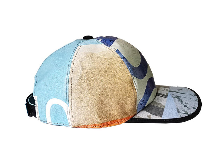 Cap Hat publicity banner blue, white and yellow