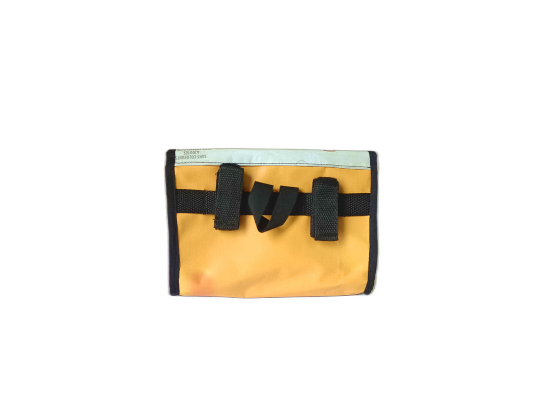 handlebar bag pet food package yellow and white & cat