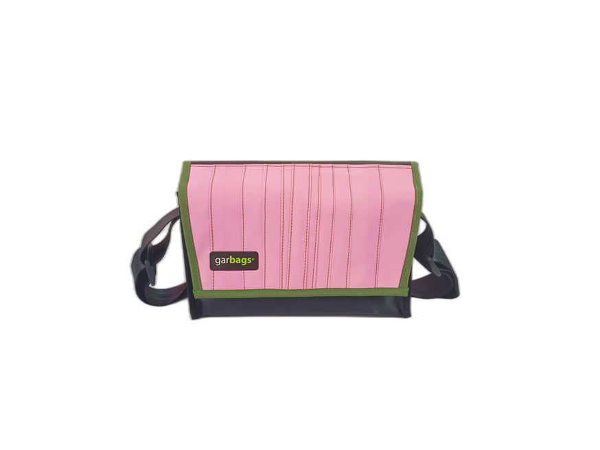 messenger bag / bike handlebar XS pink patchwork