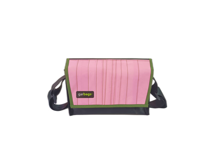 messenger bag / bike handlebar XS pink patchwork
