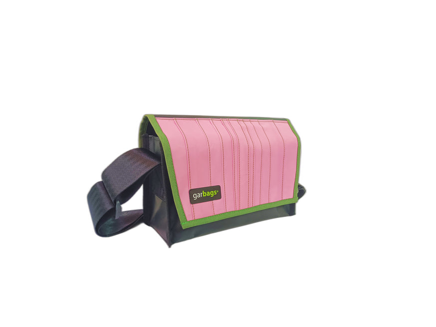 messenger bag / bike handlebar XS pink patchwork