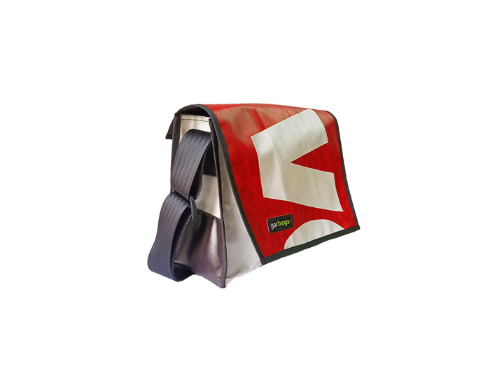 messenger bag M publicity banner red and white