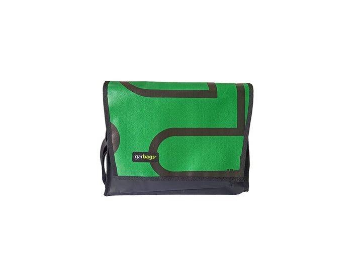 messenger bag M publicity banner green and black