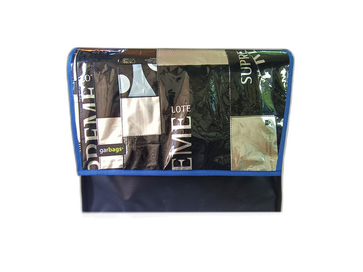 messenger bag XL coffee package black and silver patchwork