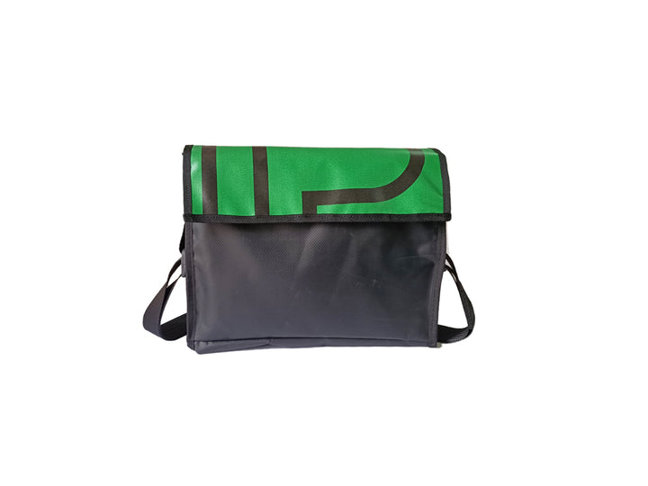 messenger bag M publicity banner green and black