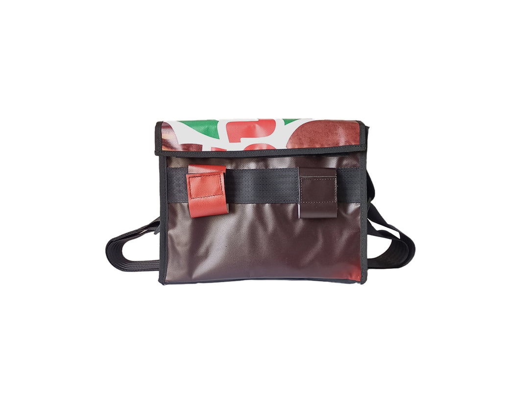 messenger bag / bike handlebar XS publicity banner red, green and white