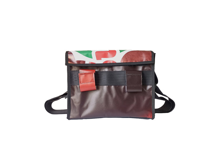 messenger bag / bike handlebar XS publicity banner red, green and white