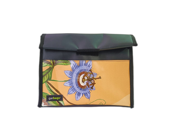 Lunch Bag coffee package yellow & lilac flower