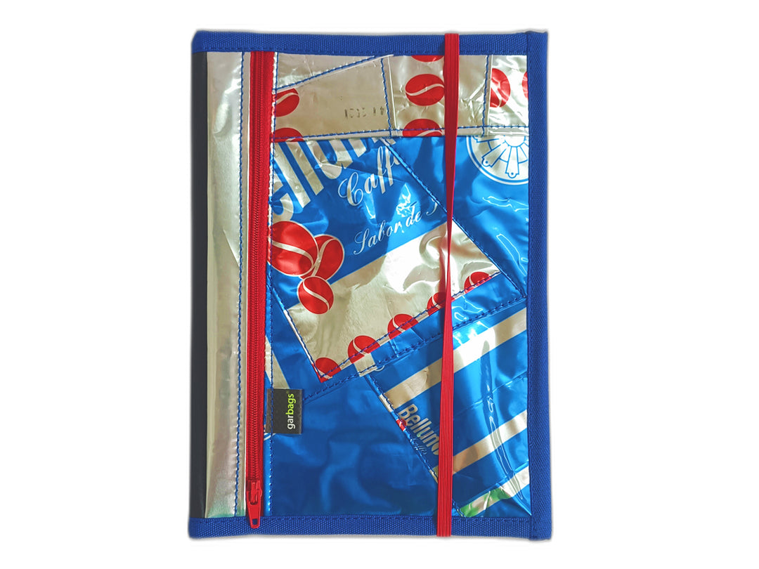 notebook A5 coffee package red and blue patchwork