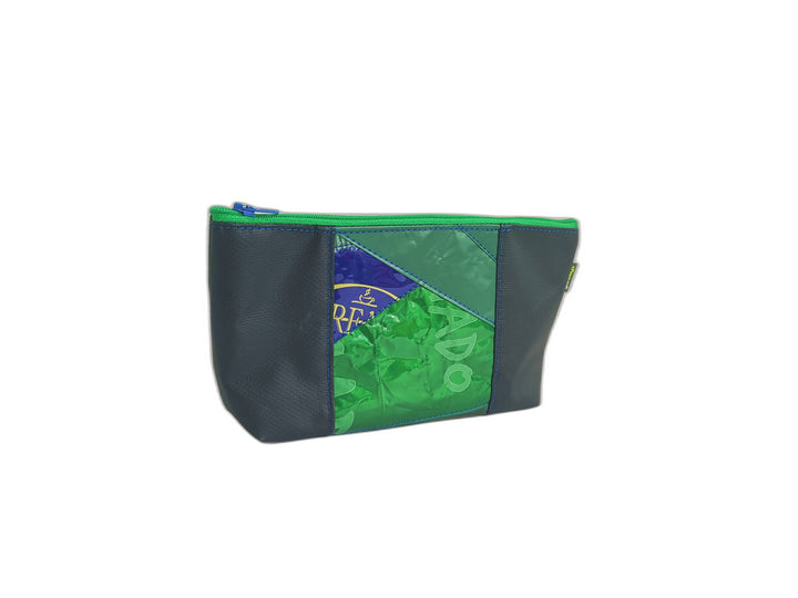necessaire coffee package green and blue patchwork