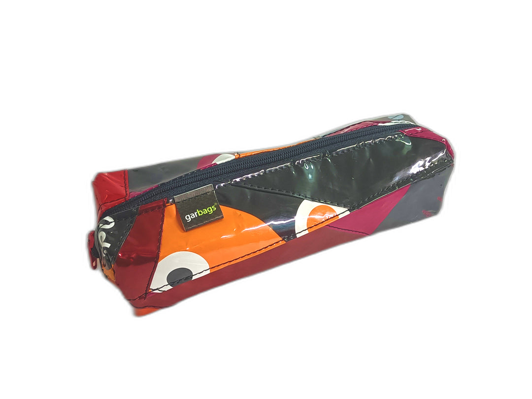 pencil case school coffee package orange and red patchwork