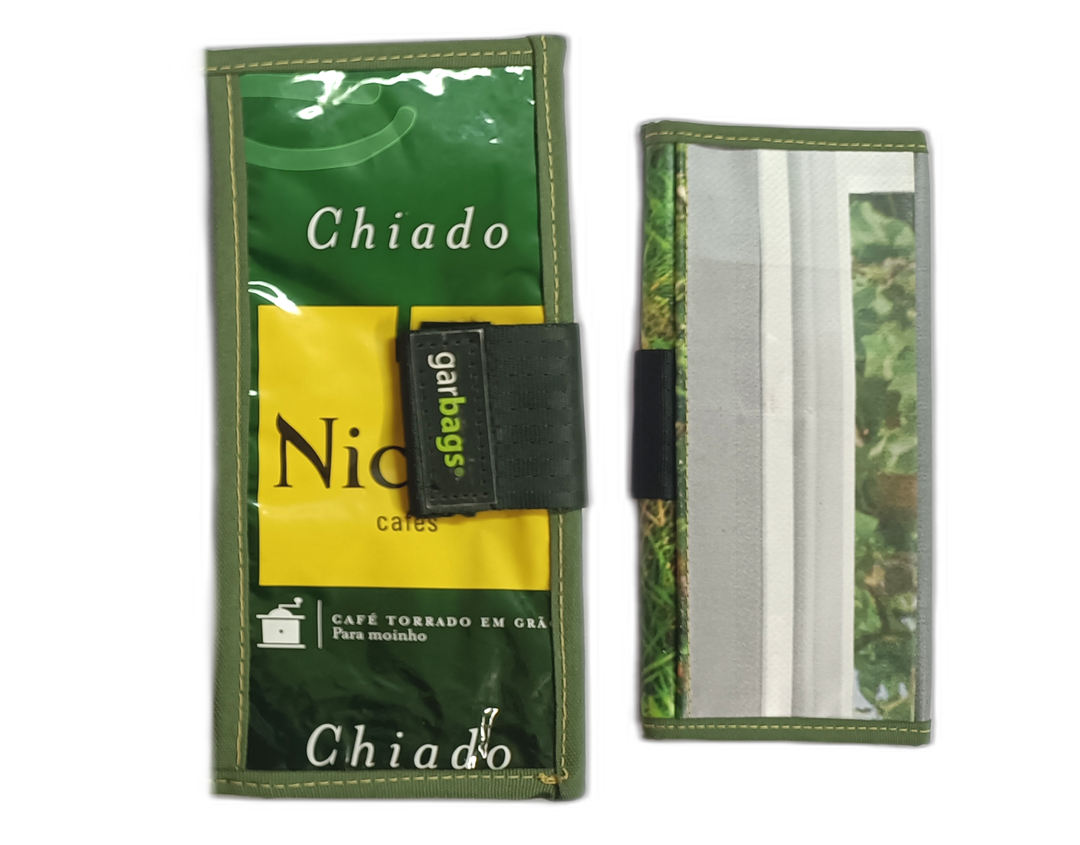 Document Holder coffee package dark green and yellow