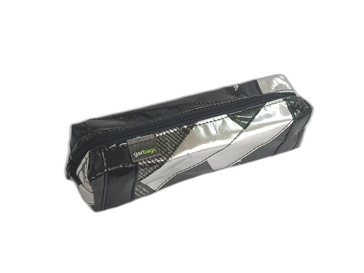 pencil case school coffee package black and silver patchwork