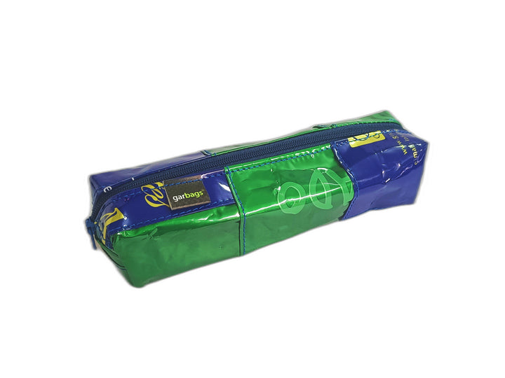 pencil case school coffee package green and blue patchwork