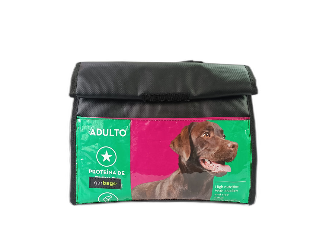 Lunch Bag pet food package green and brown dog