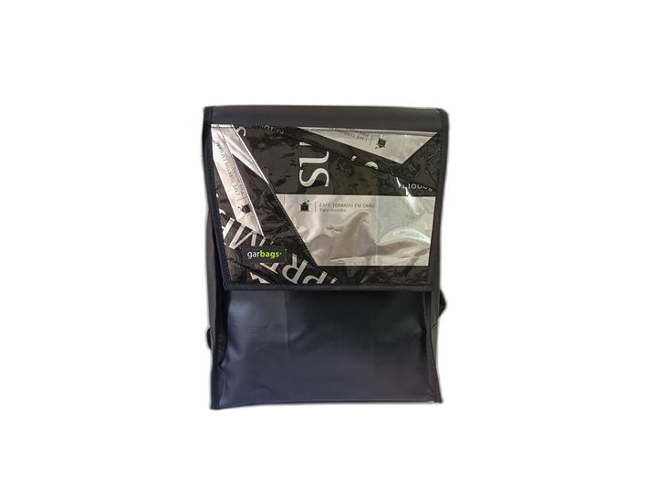 backpack XS coffee package black and silver patchwork