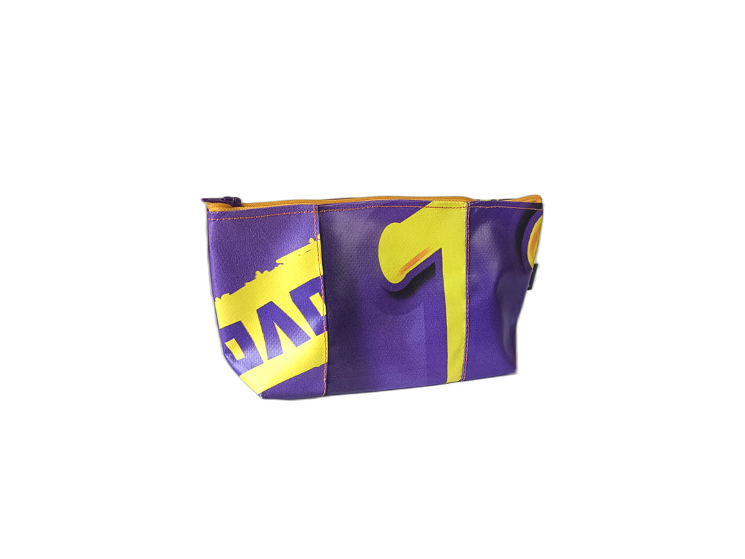 necessaire publicity banner purple and yellow
