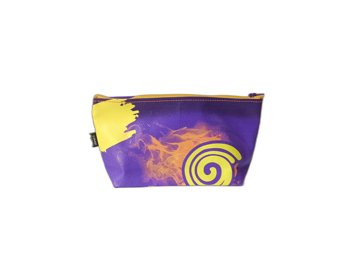 necessaire publicity banner purple and yellow