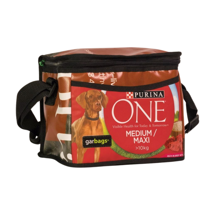 Lunch bag dog food package red & brown