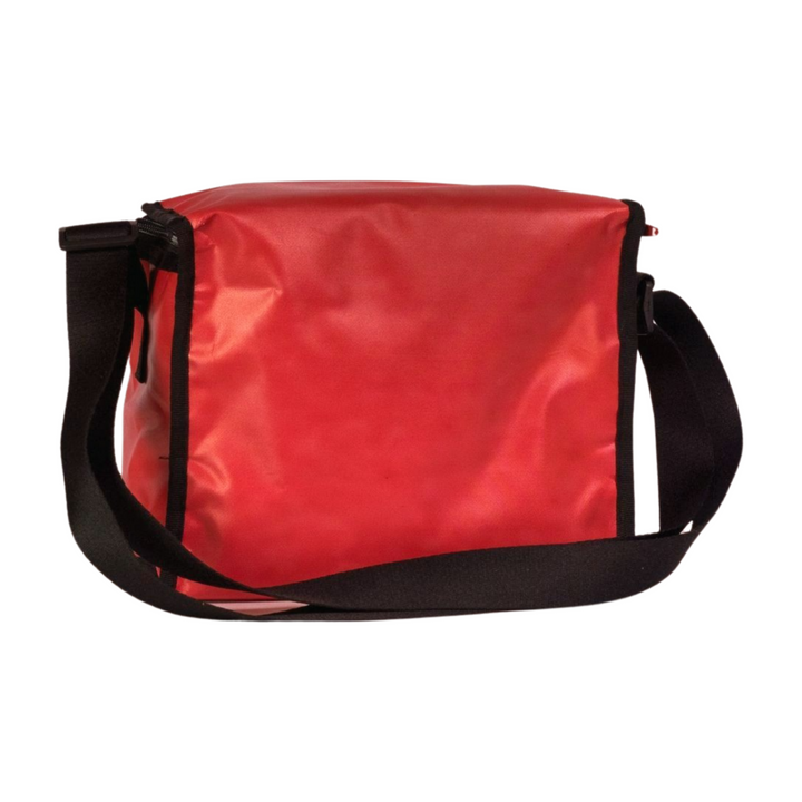 Lunch bag publicity banner red
