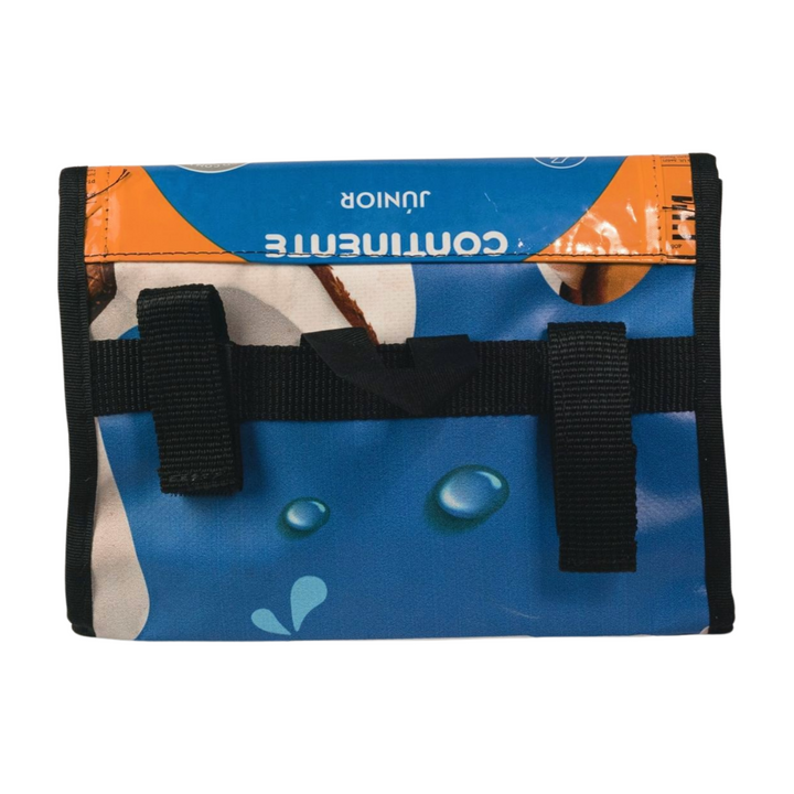 handlebar bag cat food package blue & yellow