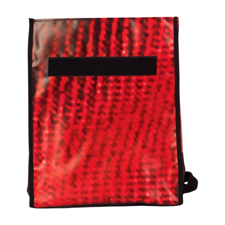 backpack base publicity banner dark red