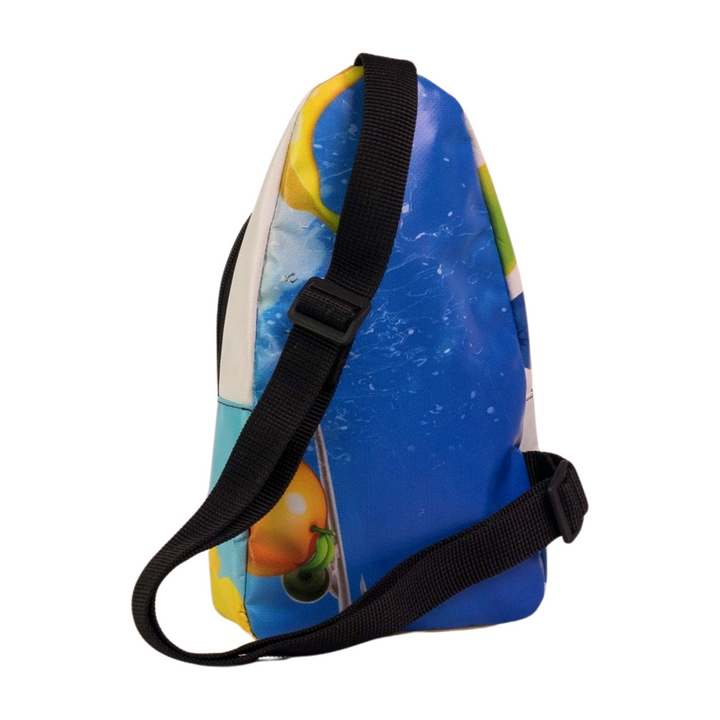 shoulder bag cat food package blue & red