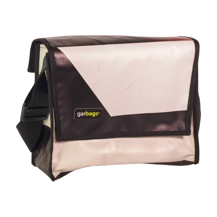 messenger bag M publicity banner black & white