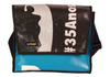 messenger bag M publicity banner blue, black & white letters