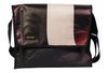 messenger bag M publicity banner dark red, black & white
