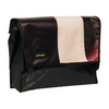messenger bag M publicity banner dark red, black & white
